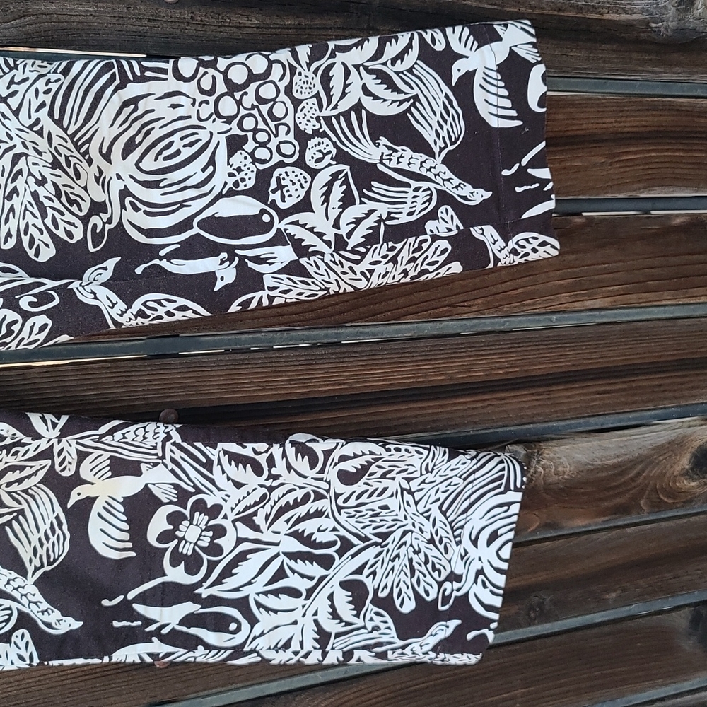 NORDSTORM CABI Serengeti Cropped Pants 2 DARK Brown Cream Jungle Print Ankle - Picture 4 of 16